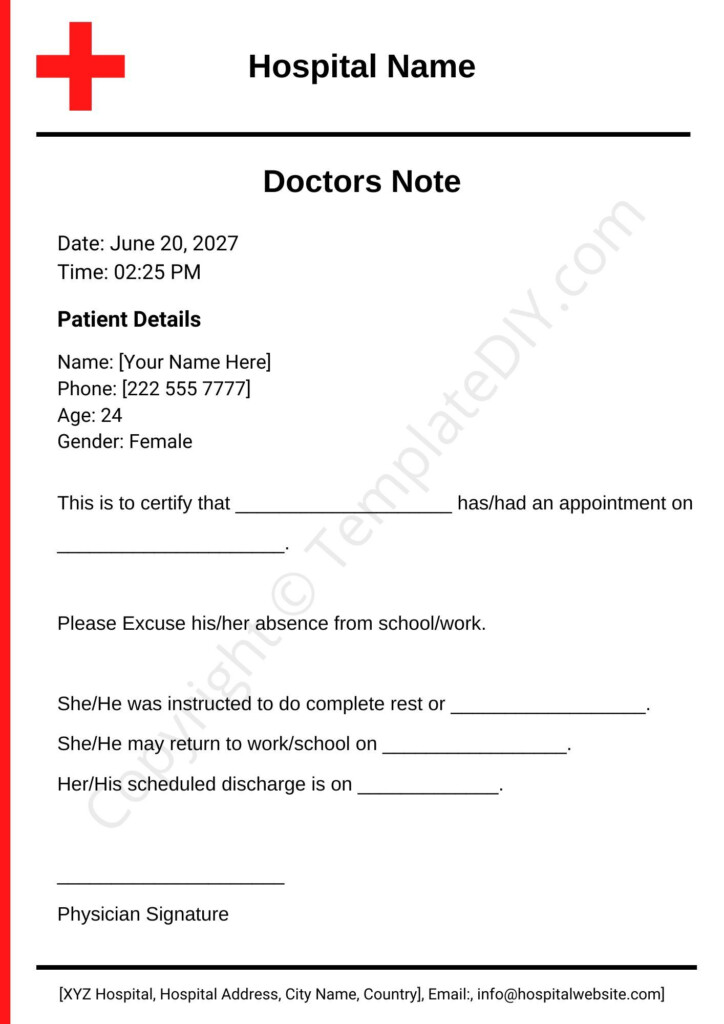 Free Printable Real Doctors Note For Work Printable New Year Banners