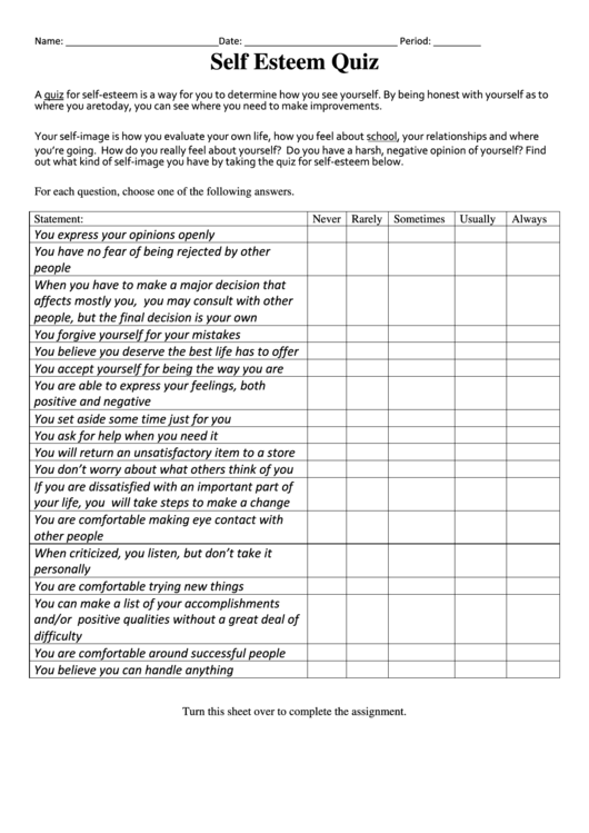 Free Printable Self Esteem Worksheets For Adults Pdf Printable Worksheets