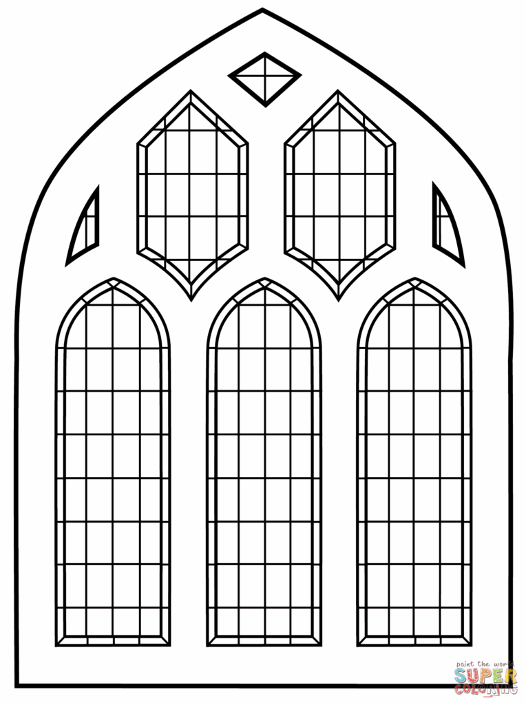 Free Printable Stained Glass Window Coloring Pages Coloring Home