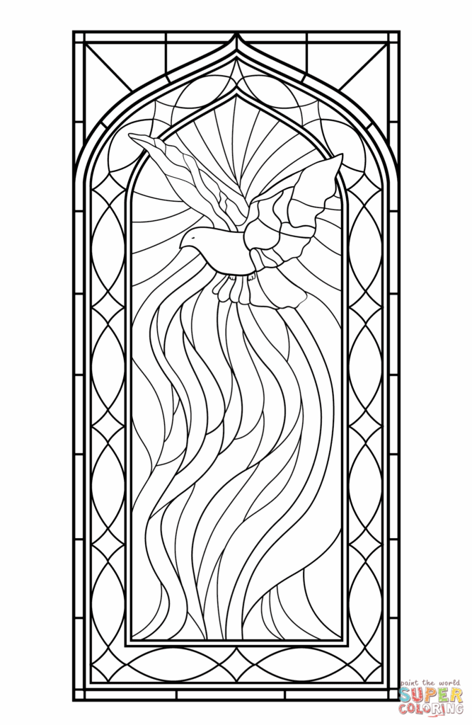 Free Printable Stained Glass Window Coloring Pages Coloring Home
