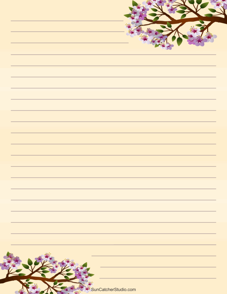 Free Printable Stationery And Lined Letter Writing Paper DIY 