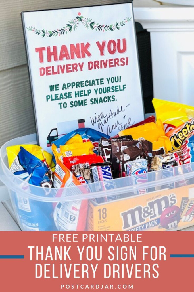 Free Printable Thank You Sign For Delivery Drivers Delivery Driver 