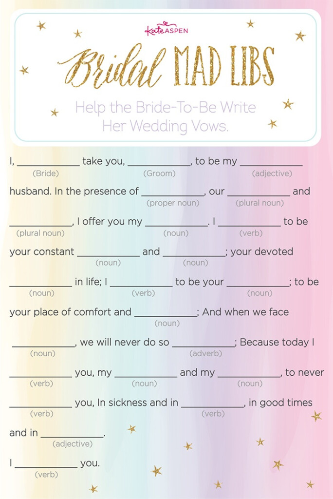 Free Printable Wedding Mad Libs Free Printable A To Z