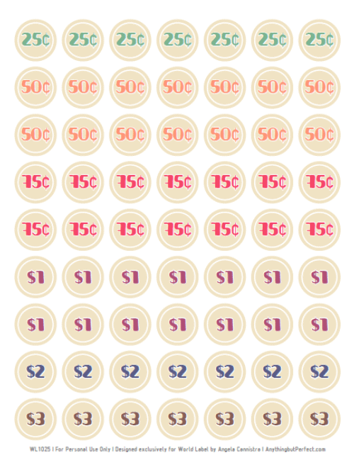 Free Printable Yard Sale Price Tags