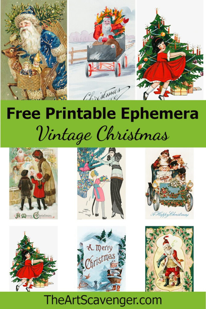 Free Vintage Christmas Ephemera Collage Sheet Printables The Art 