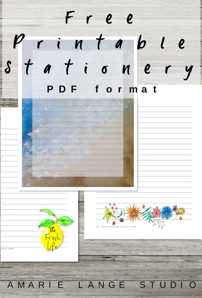 Fun Free Printable Stationery PDF Format Watercolor Art Amarie 