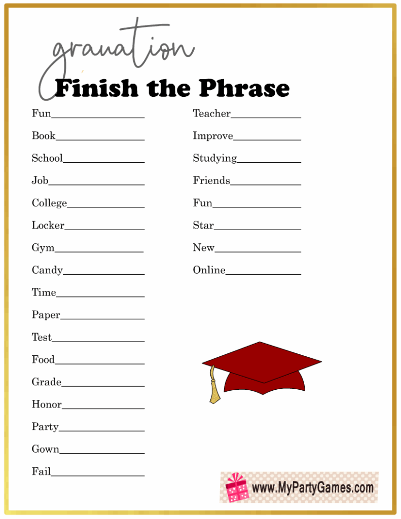Graduation Party Games Graduation Party Printables 60 OFF