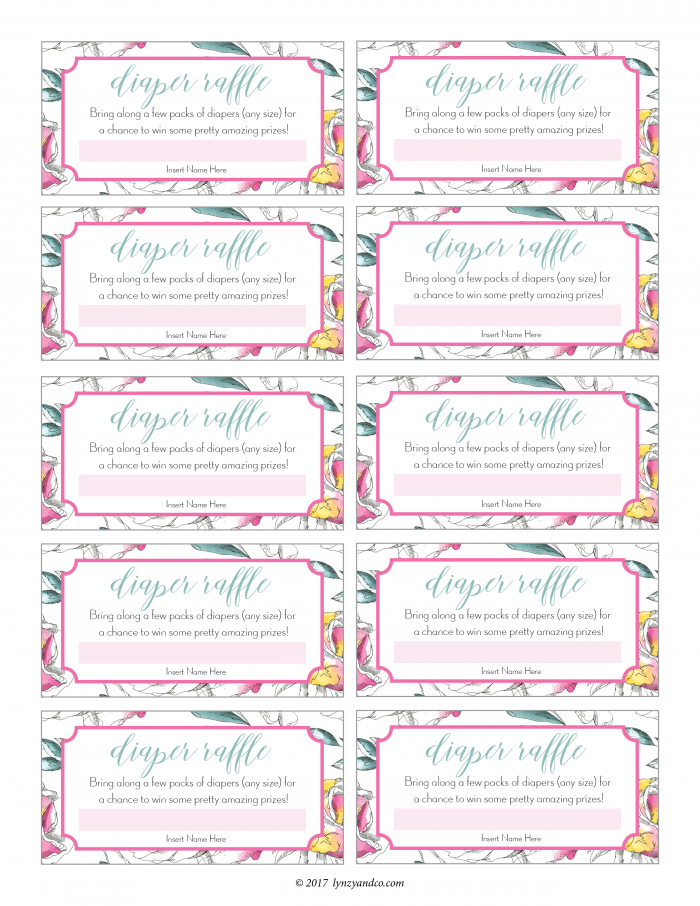 How To Plan A Diaper Raffle Diaper Raffle Printable Lynzy Co 