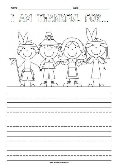 I Am Thankful For Free Printable