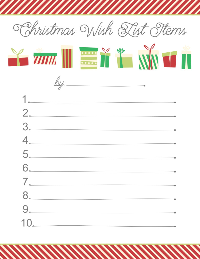 Kids Christmas Wish List 12 Free PDF Printables Printablee