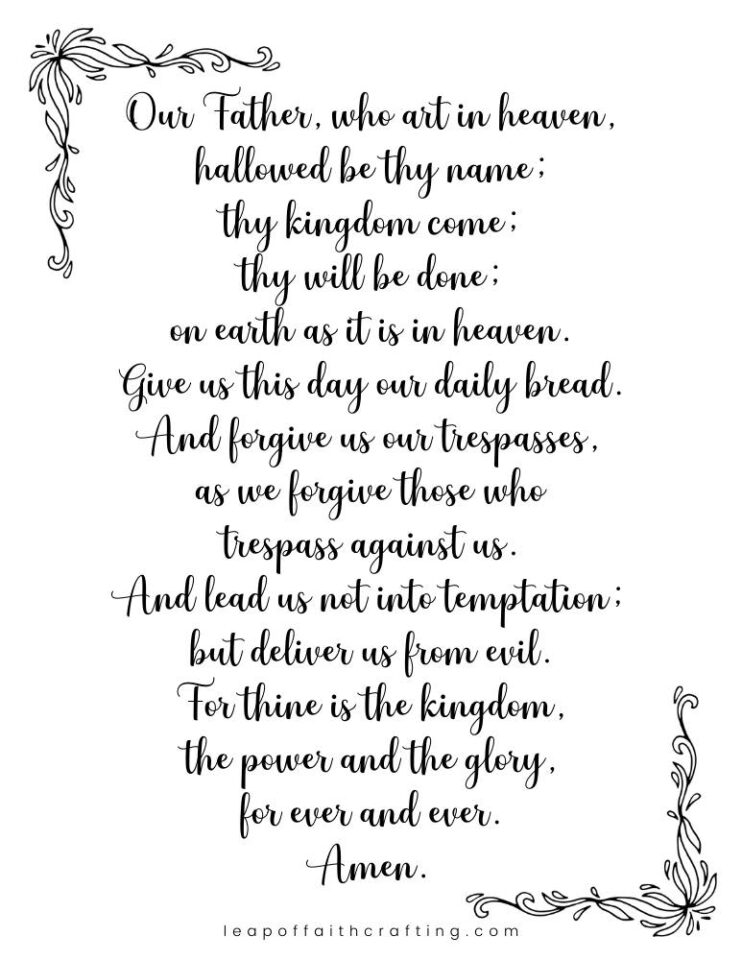 Lord S Prayer To Print Free Printable