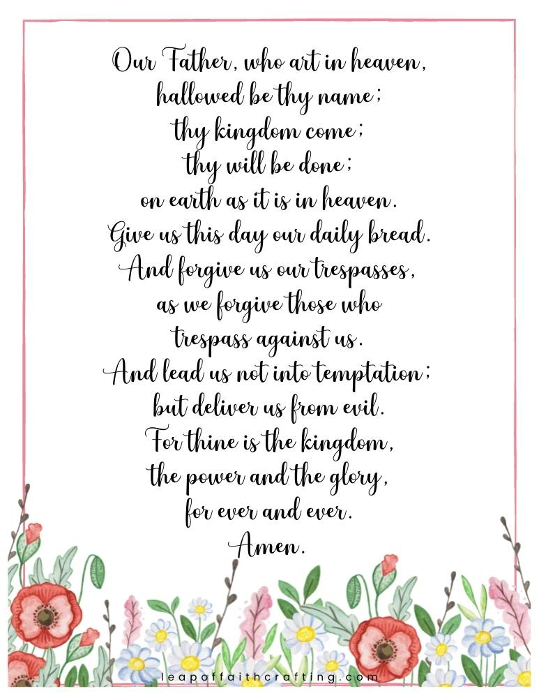 Lord S Prayer To Print Free Printable