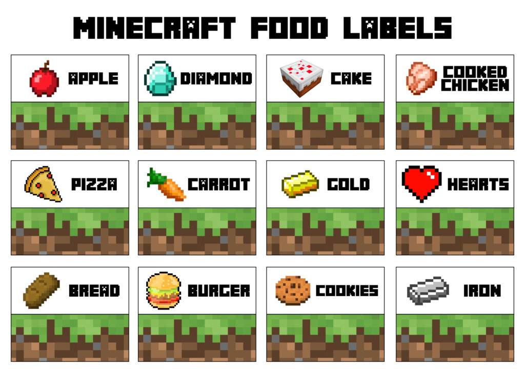 Minecraft Food Labels Free Printables Printable Templates By Nora