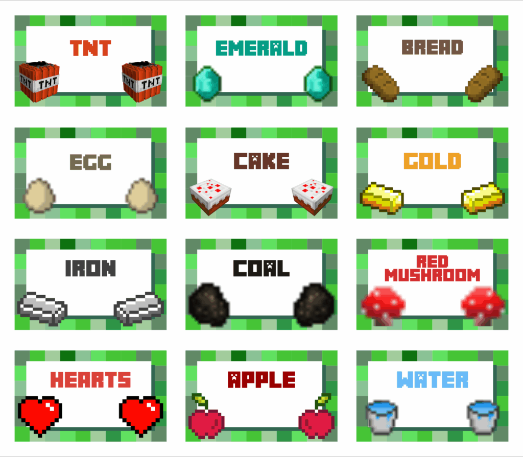 Minecraft Food Labels Free Printables The Best Porn Website