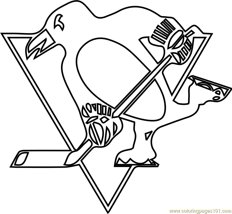 Pittsburgh Penguins Logo Coloring Page For Kids Free NHL Printable 