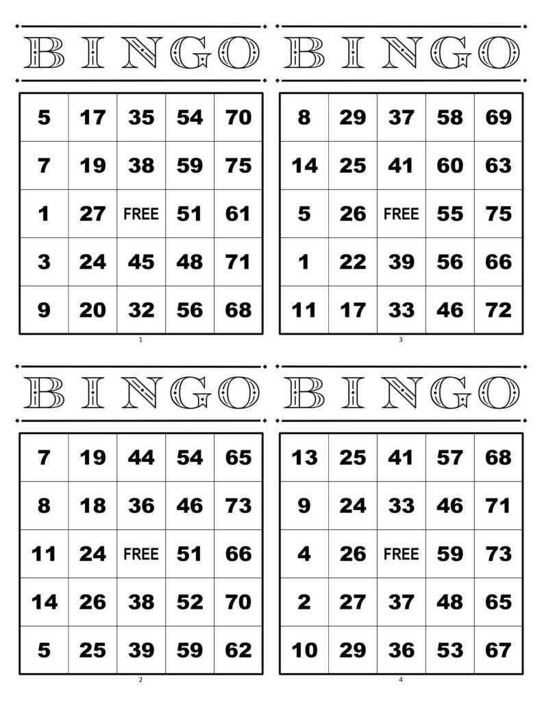 Printable Bingo Patterns