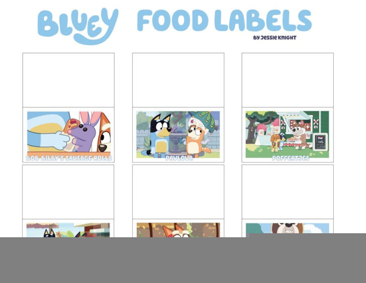 Printable Bluey Party Food Labels Printable Labels