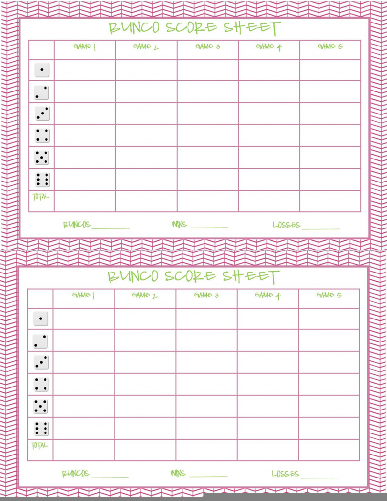 Printable Bunco Score Cards Free Printable Card Free