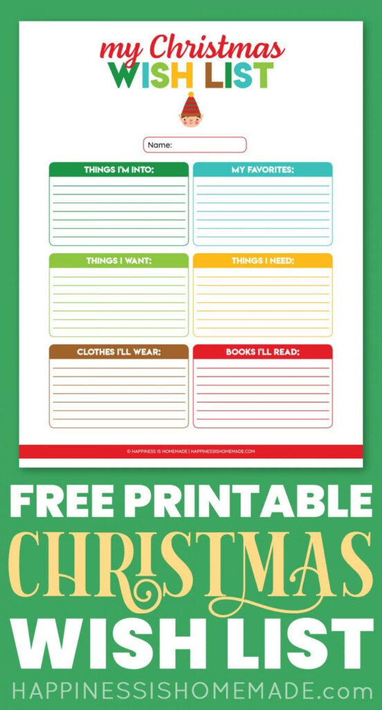 Printable Christmas Wish List For Kids Adults Happiness Is Homemade