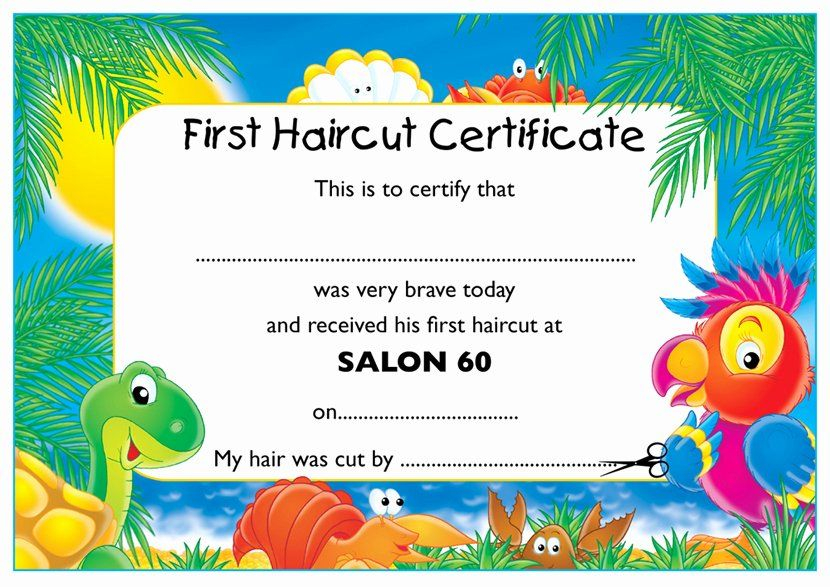 Printable First Haircut Certificate Free Dev onallcylinders