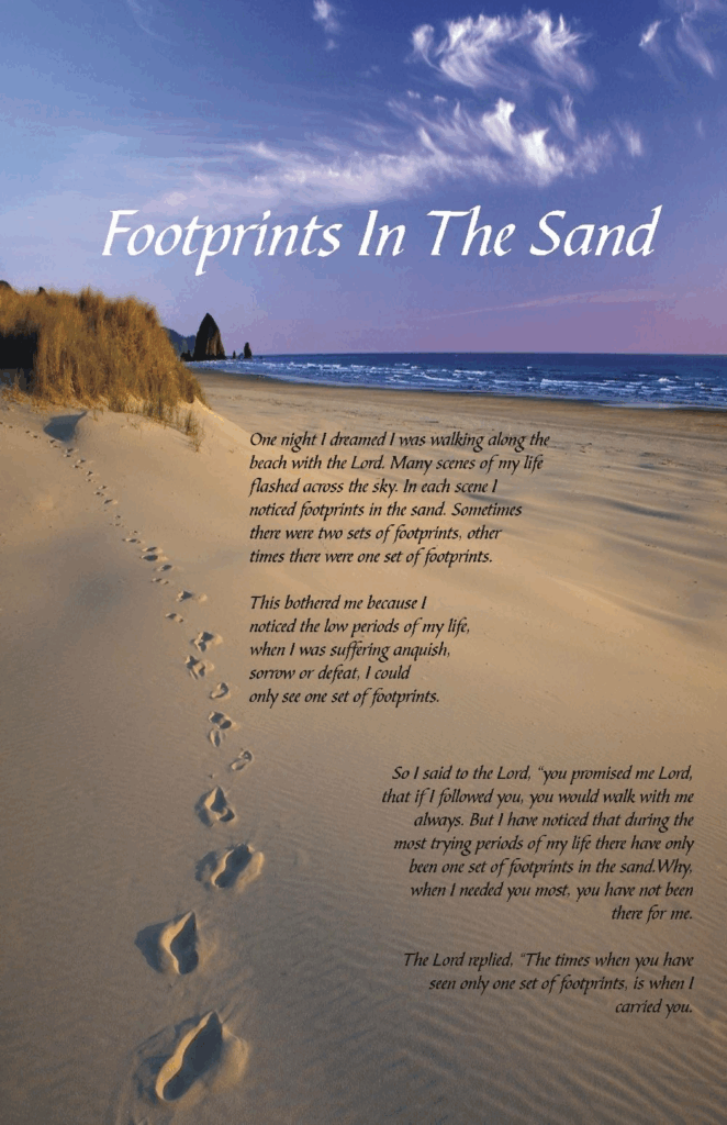 Printable Footprints In The Sand Poem Printable New Year Banners
