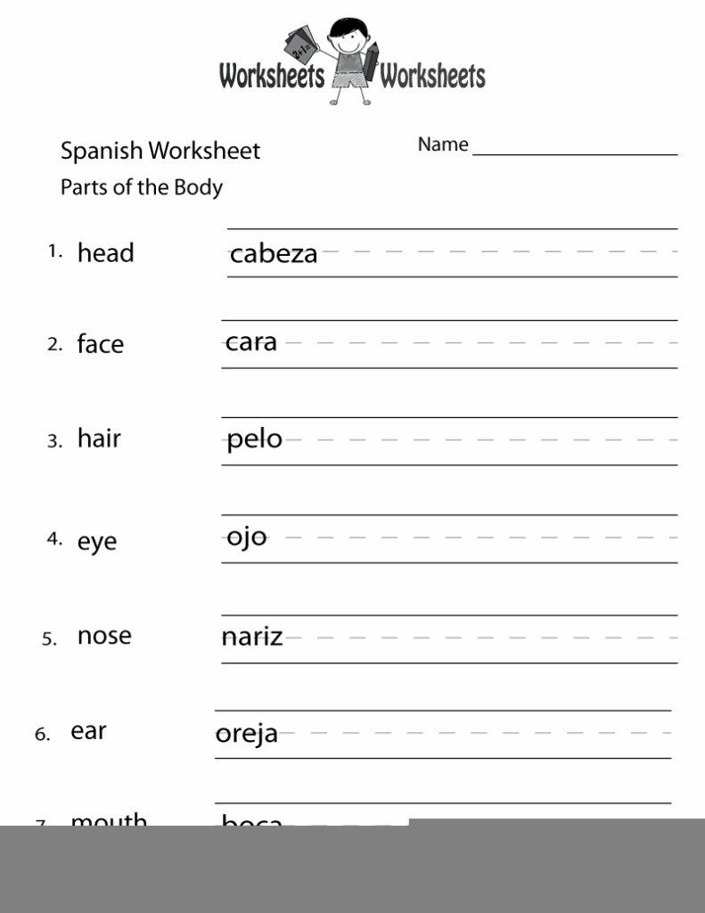 Printable Kindergarten Worksheets Printable Spanish Worksheet Free 