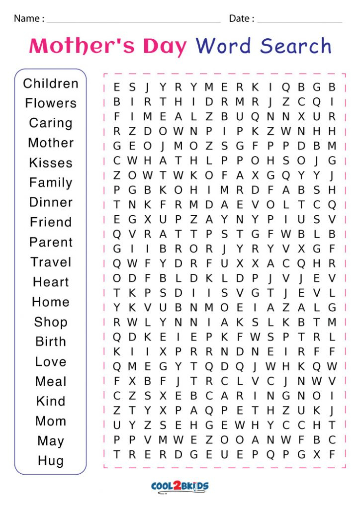 Printable Mother S Day Word Search Free Printable Templates