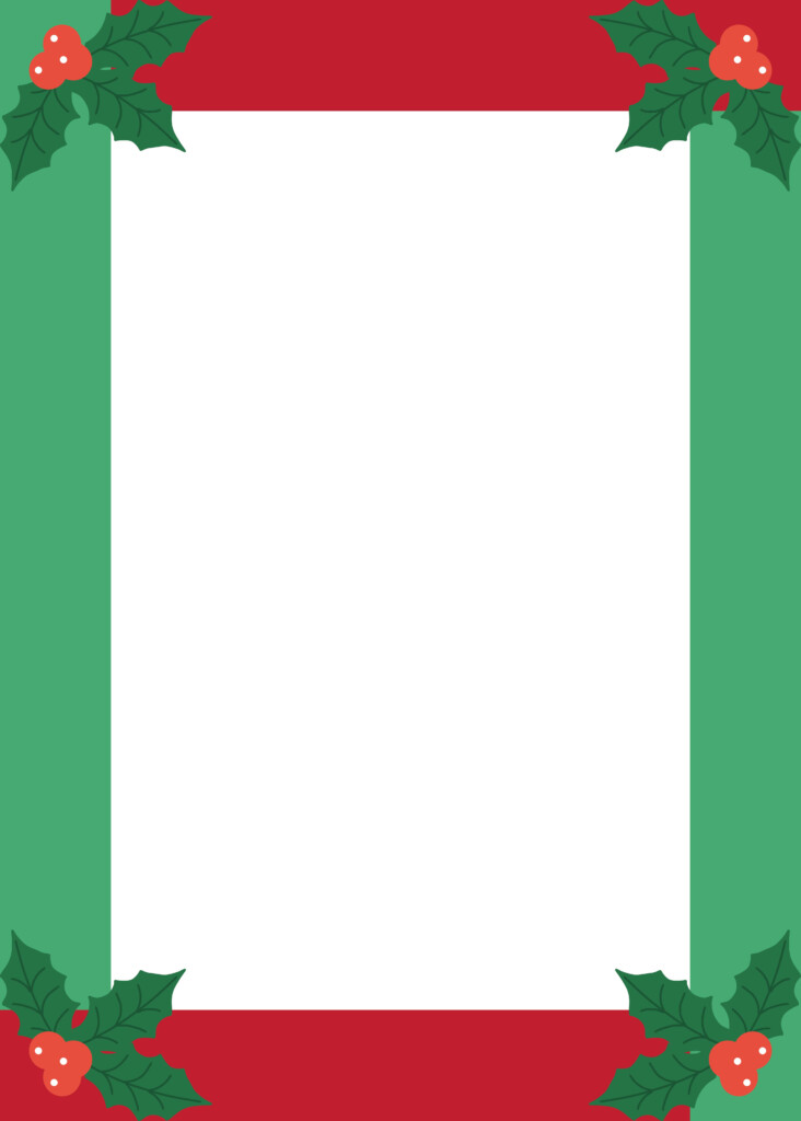 Printable Paper With Christmas Border Printable World Holiday