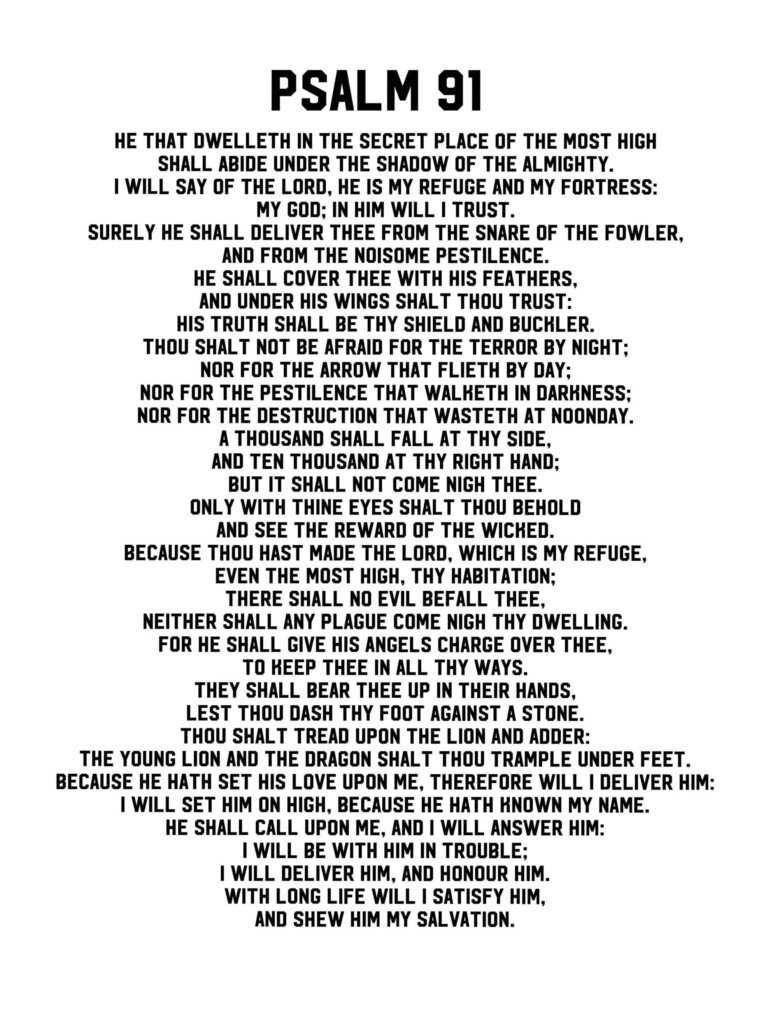 Printable Psalm 91 Free Printable