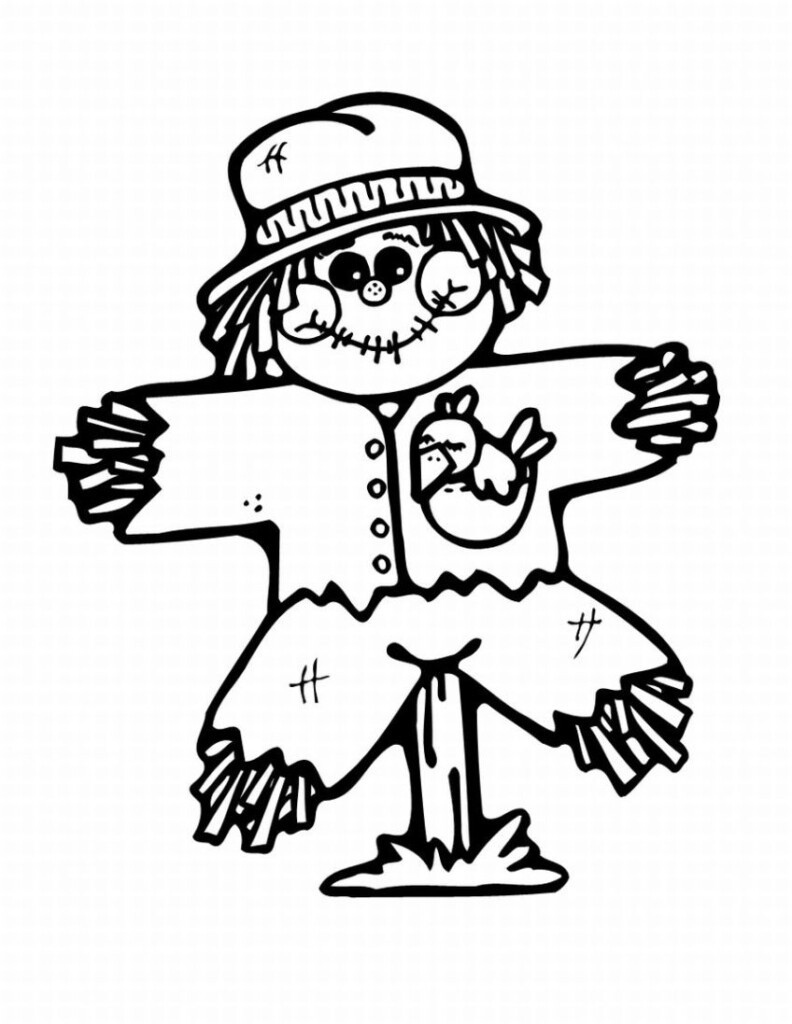 Printable Scarecrow Coloring Pages Portal Tribun