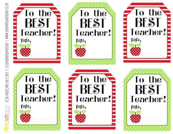 Printable Teacher Appreciation Gift Tags The Best Teacher Printable 