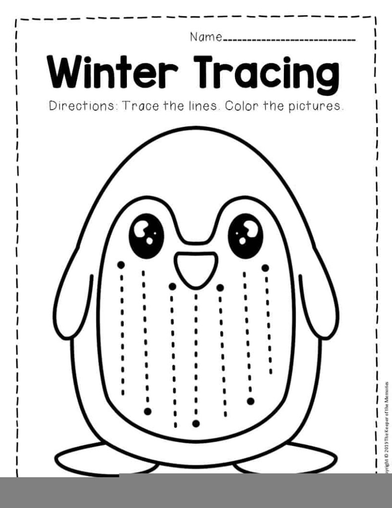 Printable Winter Tracing Worksheets Tracing Worksheets