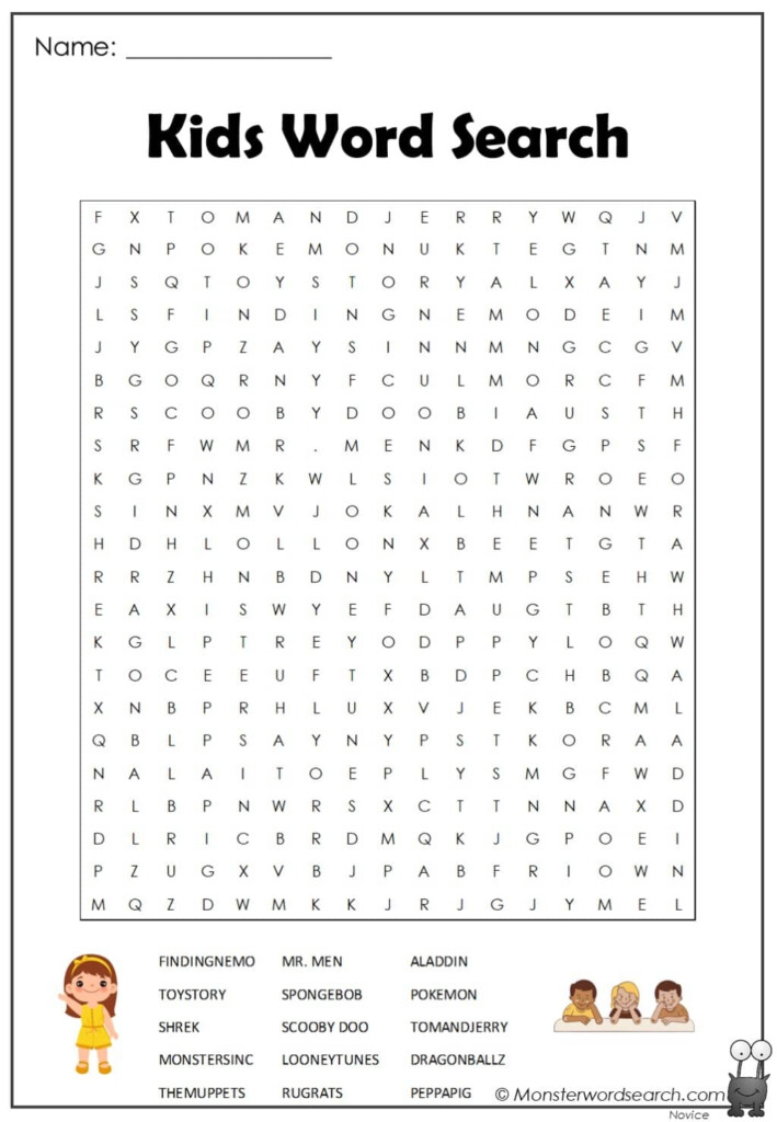 Printable Word Searches For Kids Word Search Printable
