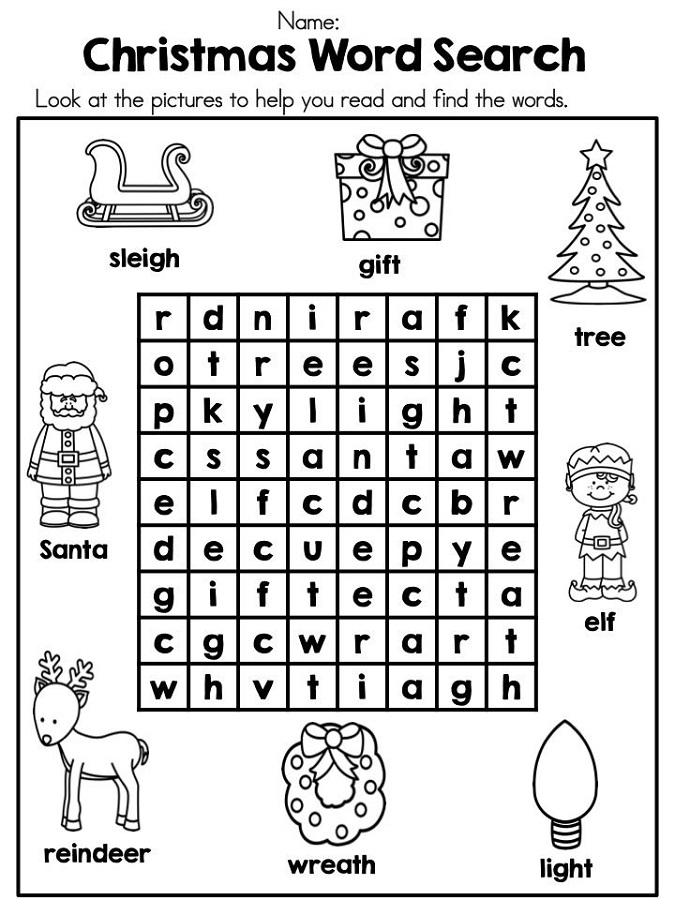 Printable Word Searches For Kindergarteners Free
