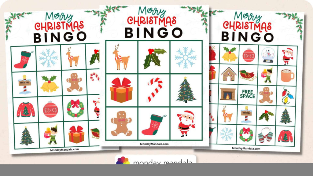 Printable Xmas Bingo Cards FREE Printable HQ