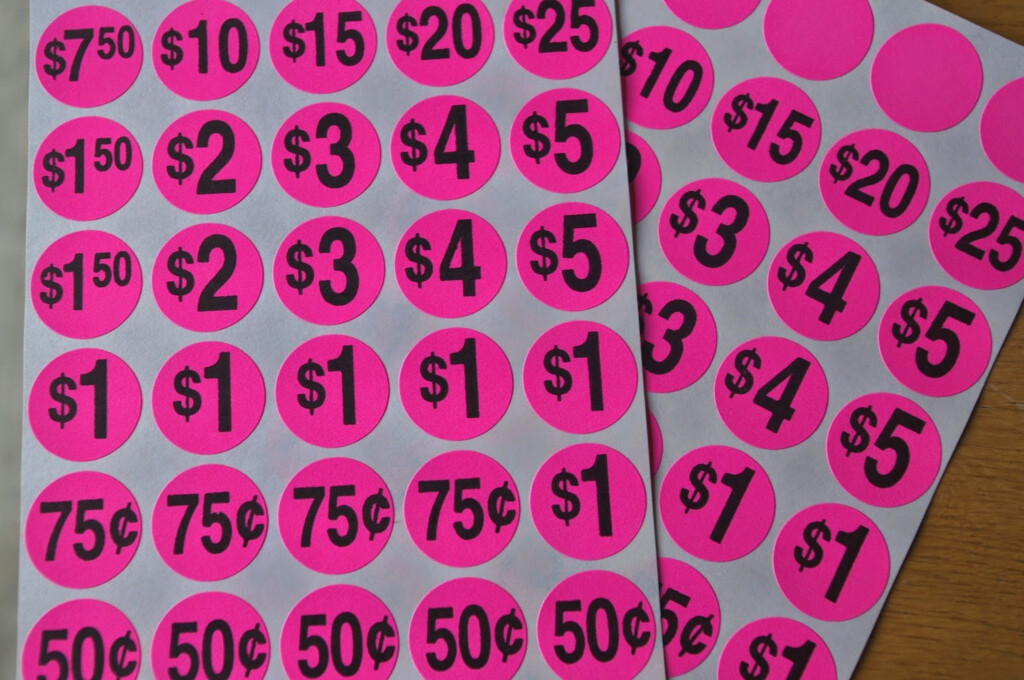 Printable Yard Sale Price Tags