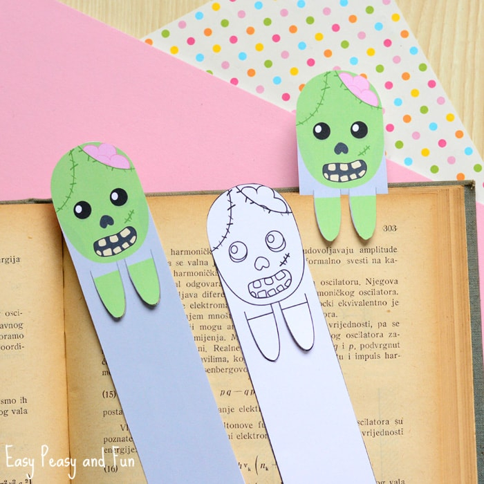 Printable Zombie Bookmarks Halloween Printable For Kids Easy Peasy 