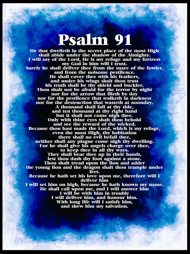 Psalm 91 Printable PDF Gift Psalm 91 Prayer Wall A4 Psalm 60 OFF