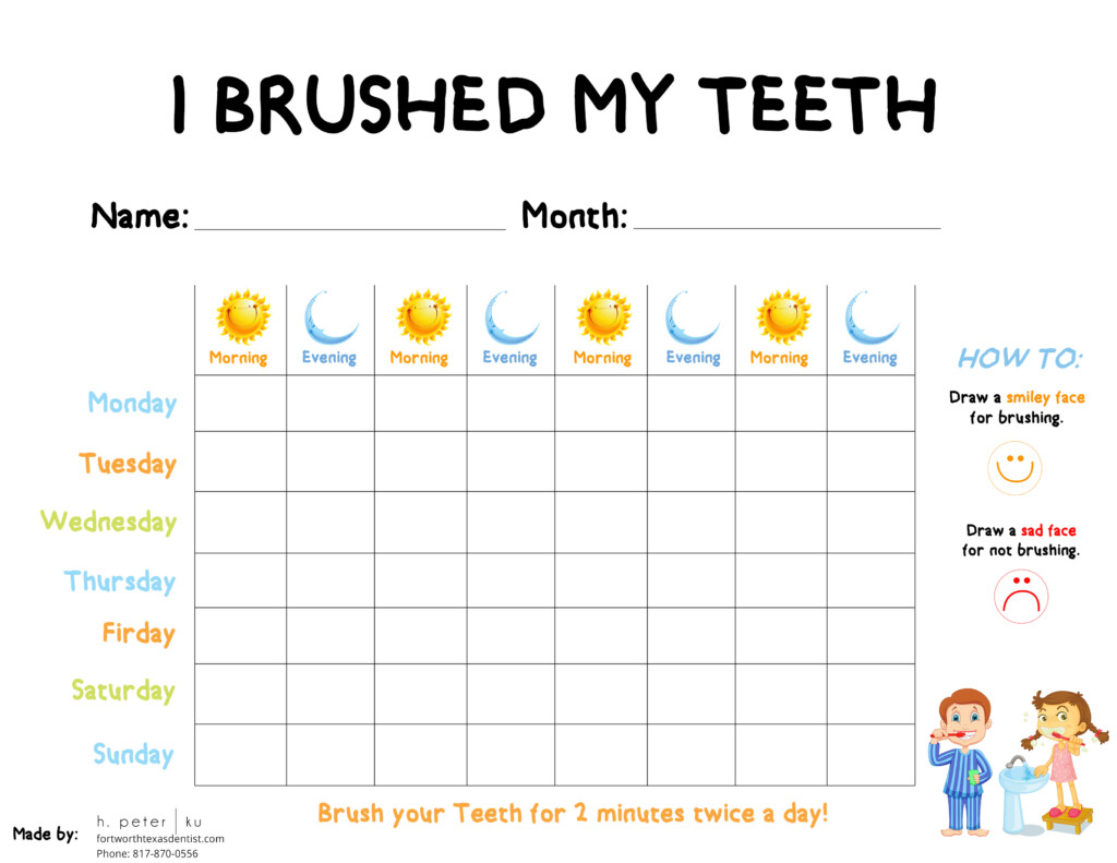 Teeth Brushing Chart Printable