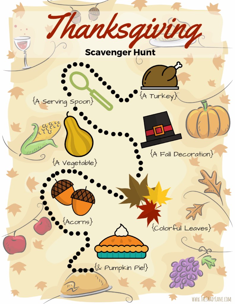 Thanksgiving Scavenger Hunt Printable Printable Templates Free