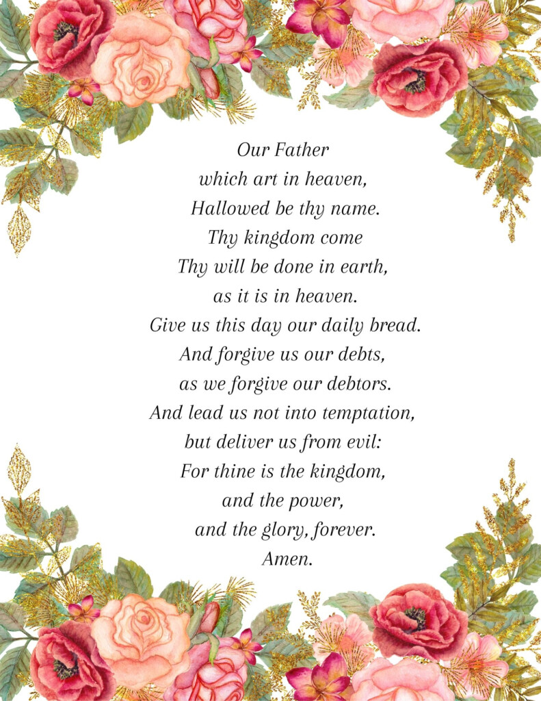 The Lord 39 s Prayer Printable