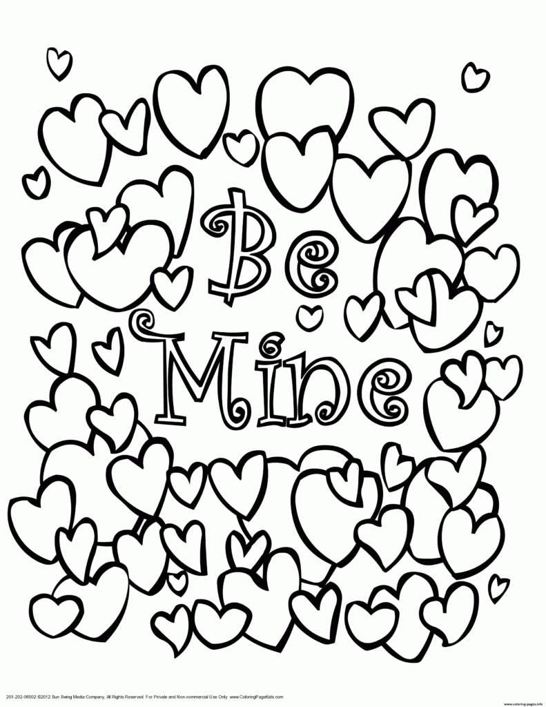 Valentine Hearts Coloring Page Printable