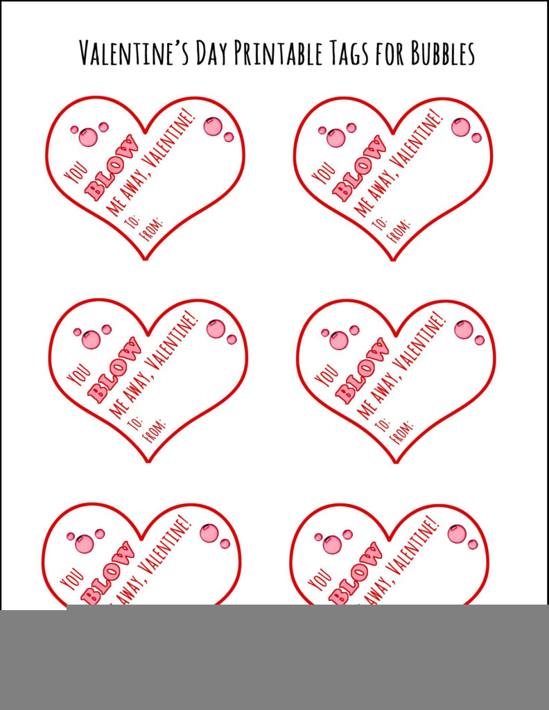 Valentine S Day Printable Tags For Bubbles Valentines Printables Free 