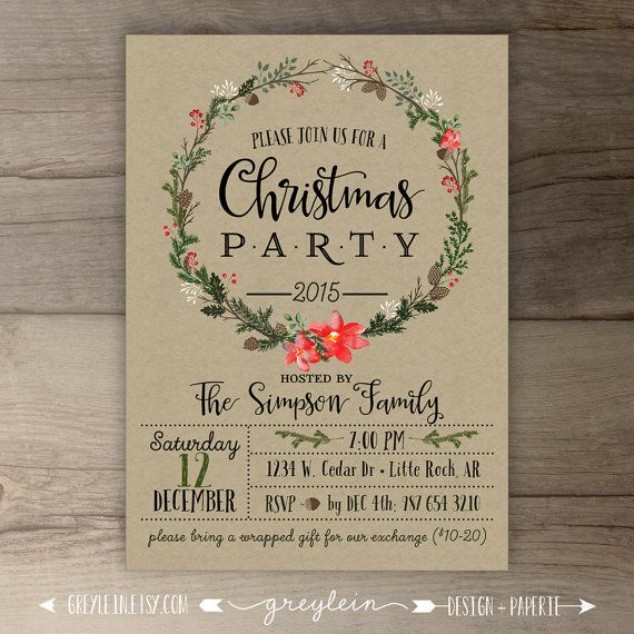 Xmas Party Invites Free Printable