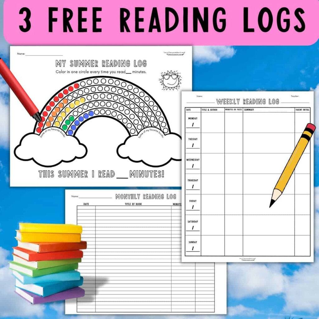3 Free Printable Reading Log Templates Weekly Monthly Summer 