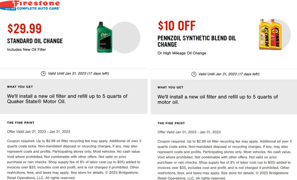  30 Oil Change At Firestone firestone The Coupons App 