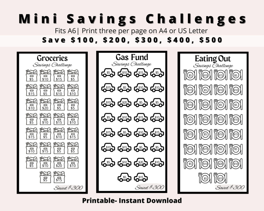 A6 Savings Challenge Free Printable Dev onallcylinders