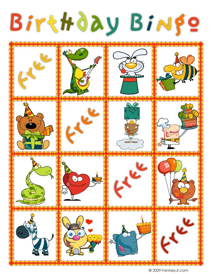 Birthday Bingo Free Printable