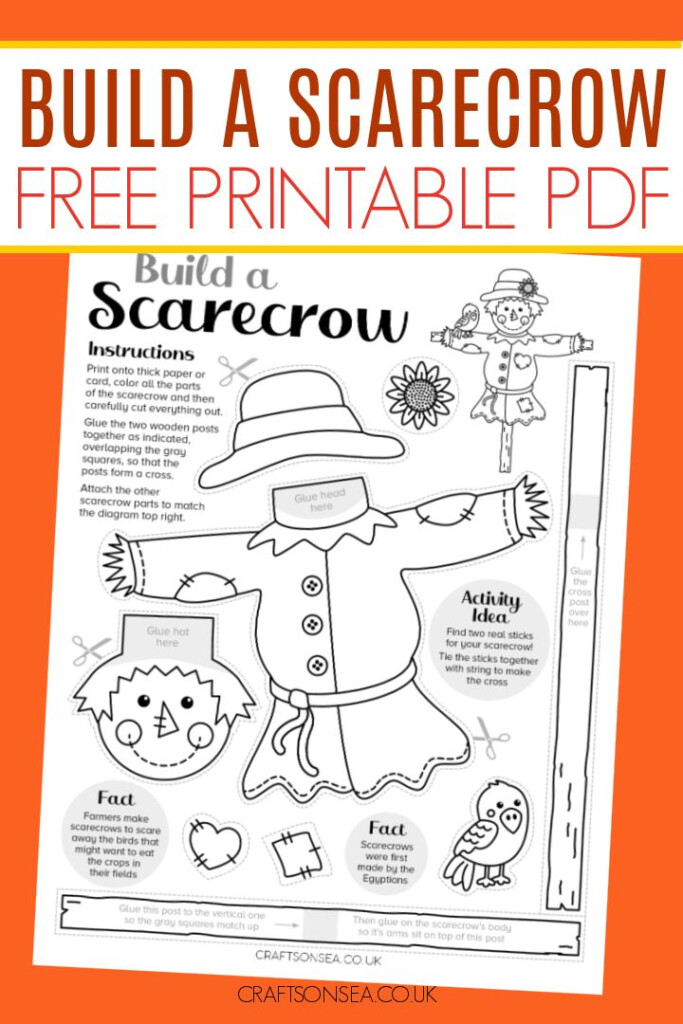 Build A Scarecrow Printable Cut And Paste Craft Crafts On Sea 