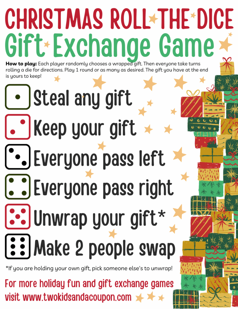 Christmas Dice Game Free Printable Free Printable Templates